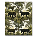 Jungle Panthers Amidst Lush Greenery Rug