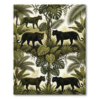 Jungle Panthers Amidst Lush Greenery Rug