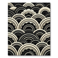 Art Deco Black And White Ripple Rug