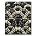Art Deco Black And White Ripple Rug