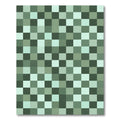 Sage Green Tonal Checkerboard Square Rug