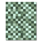 Sage Green Tonal Checkerboard Square Rug