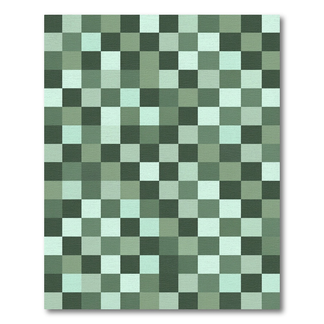 Sage Green Tonal Checkerboard Square Rug