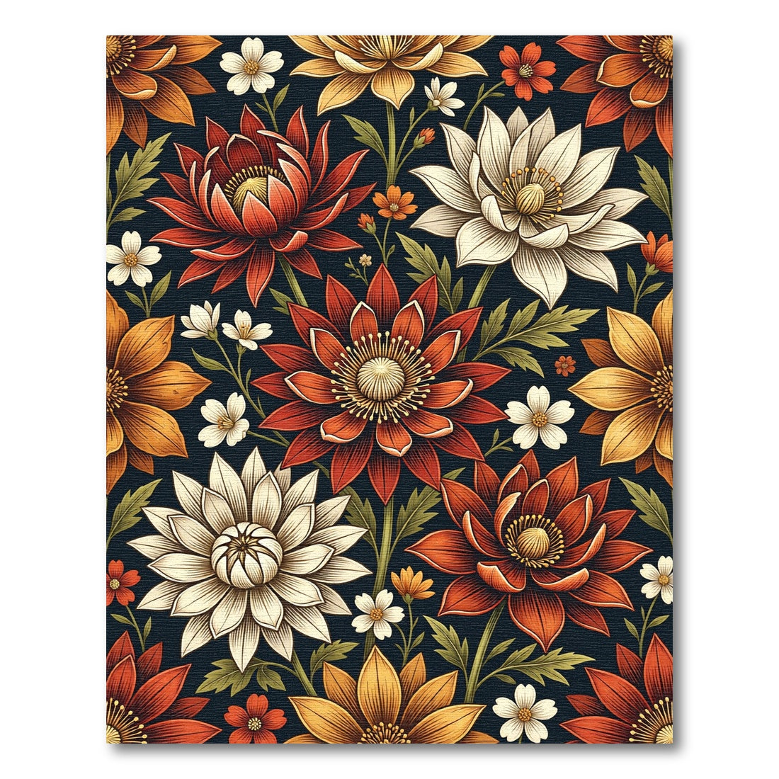Rich Autumnal Floral Arrangement Rug