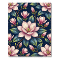 Elegant Pastel Magnolia on Navy Rug