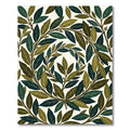 Lush Green Botanical Laurel Leaf Wreath Rug