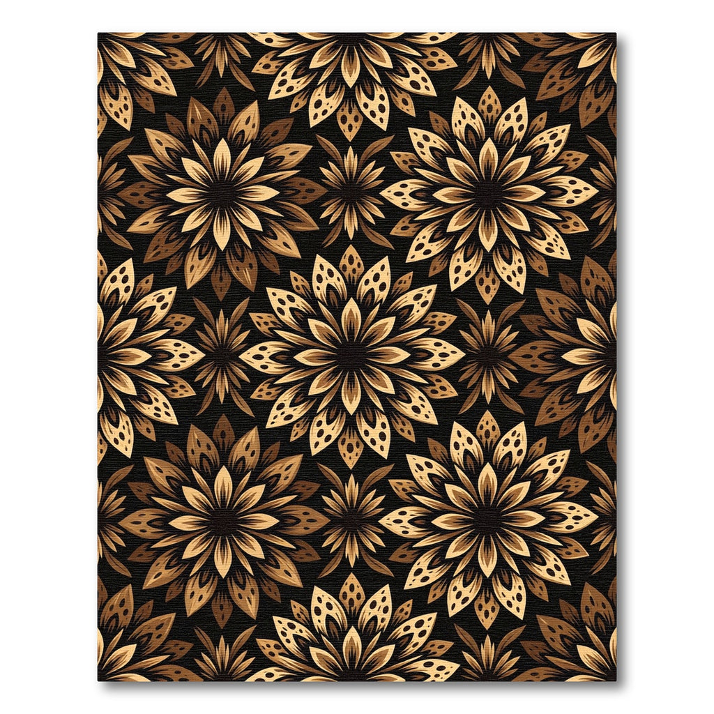 Rich Brown Floral Mandala Rug