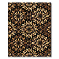 Rich Brown Floral Mandala Rug