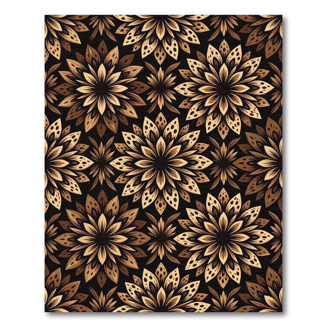 Rich Brown Floral Mandala Rug