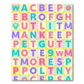 Pastel Alphabet Grid Square Rug