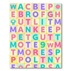 Pastel Alphabet Grid Square Rug