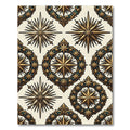 Celestial Gold Star Compass Emblem Rug