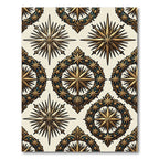Celestial Gold Star Compass Emblem Rug