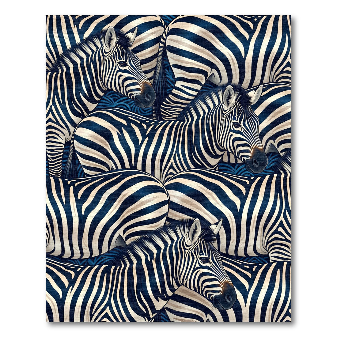 Midnight Blue Zebra Herd Rug