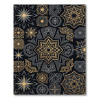 Gold Black Mandala Starburst Collection Rug