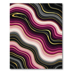 Fuchsia Pink Gold Agate Waves Rug