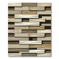 Neutral Wood Plank Patchwork Texture Rug