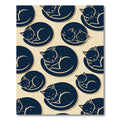Minimalist Sleeping Midnight Blue Cat Rug
