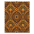 Golden Black Ornate Floral Arabesque Rug