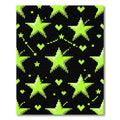 Neon Green Pixel Star Galaxy Rug