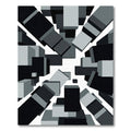 Monochrome Abstract Geometric Cubic Composition Rug