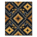 Geometric Ochre Chain Tribal Diamond Rug