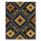 Geometric Ochre Chain Tribal Diamond Rug