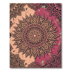 Ornate Peach and Burgundy Mandala Rug