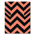 Bold Salmon and Black Geometric Chevron Rug