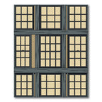 Dark Gray Window Pane Illustration Rug