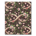 Elegant Infinity Blossom Espresso Floral Rug