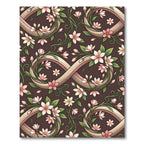Elegant Infinity Blossom Espresso Floral Rug