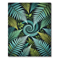 Lush Emerald Tropical Fern Spiral Rug