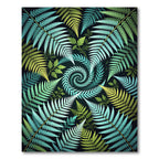 Lush Emerald Tropical Fern Spiral Rug