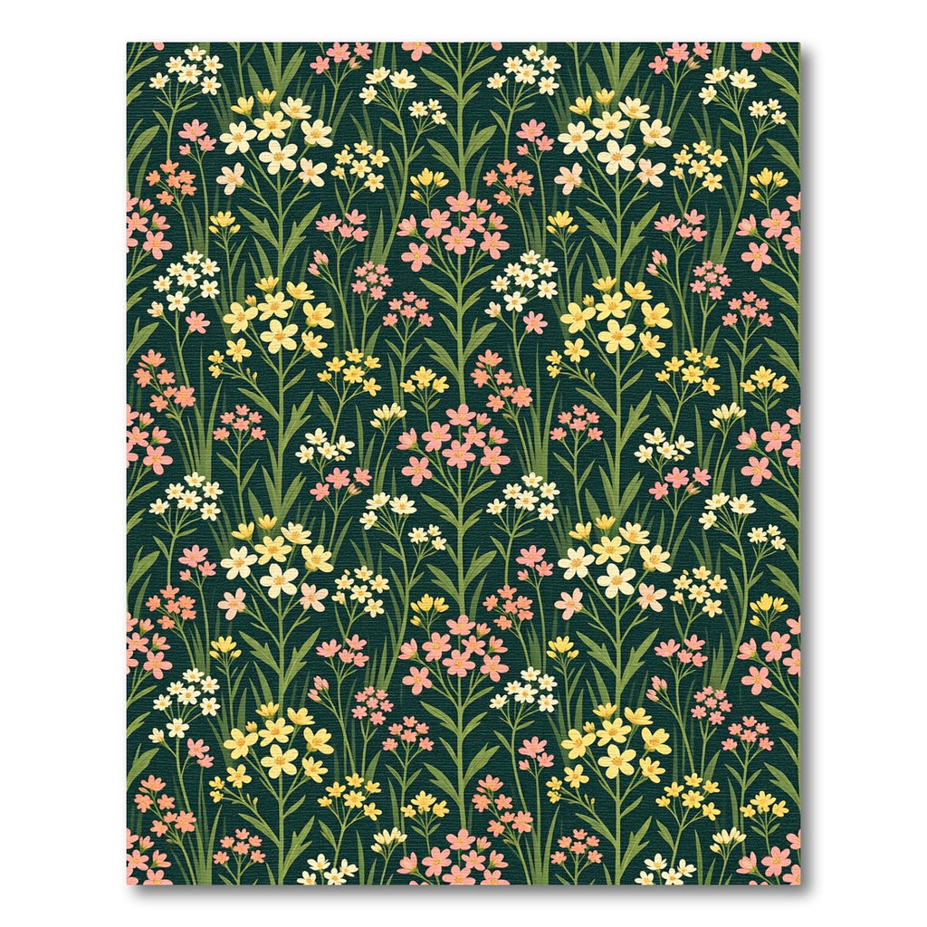 Dark Forest Botanical Meadow Floral Rug