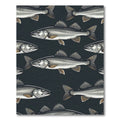 Minimalist Graphite Gray Deep Sea Fish Rug