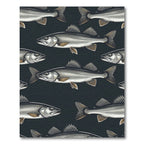 Minimalist Graphite Gray Deep Sea Fish Rug