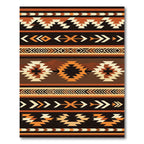 Earthy Orange Geometric Navajo Rug