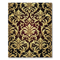 Luxurious Gold Damask Burgundy Scroll Rug