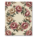 Lush Pink Beige Floral Wreath Rug