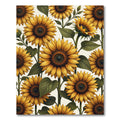 Radiant Golden Sunflowers on Ivory Canvas Rug
