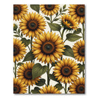 Radiant Golden Sunflowers on Ivory Canvas Rug