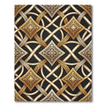 Elegant Gold Cream Intertwined Geometric Rug