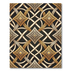 Elegant Gold Cream Intertwined Geometric Rug