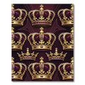Regal Gold Crown Burgundy Damask Rug