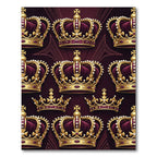 Regal Gold Crown Burgundy Damask Rug