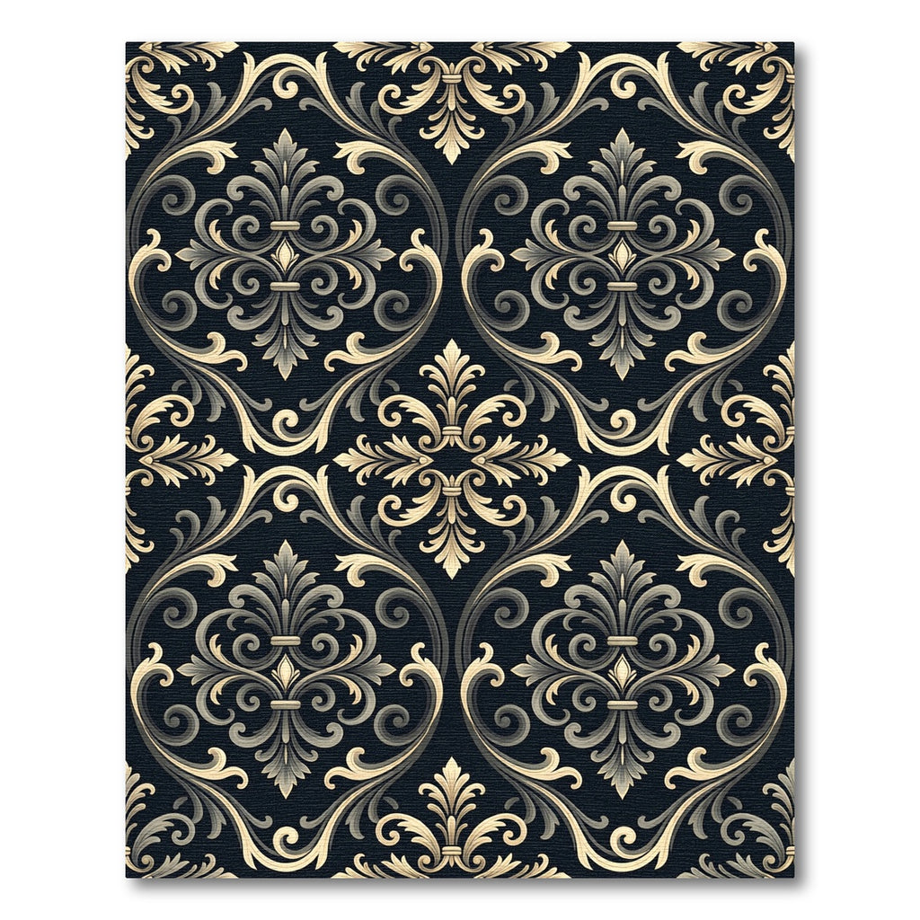 Classic Acanthus Scrollwork Dark Floral Rug