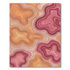 Coral Pink Topographic Contour Rug