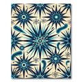 Retro Atomic Starburst Blue Rug