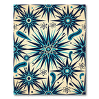 Retro Atomic Starburst Blue Rug